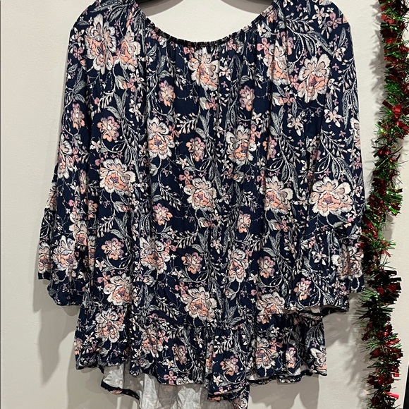 Anthropologie Navy Floral Blouse - Picture 3 of 3
